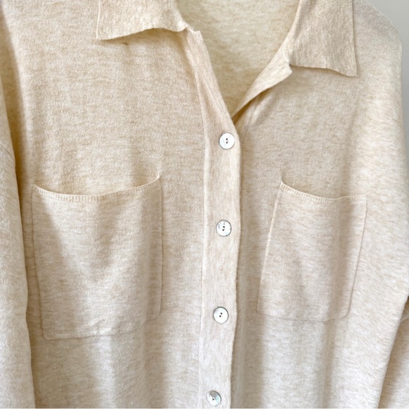 Mango Longline Collared Polo Neck Cardigan in Cream/Beige - XS - Picture 3 of 4